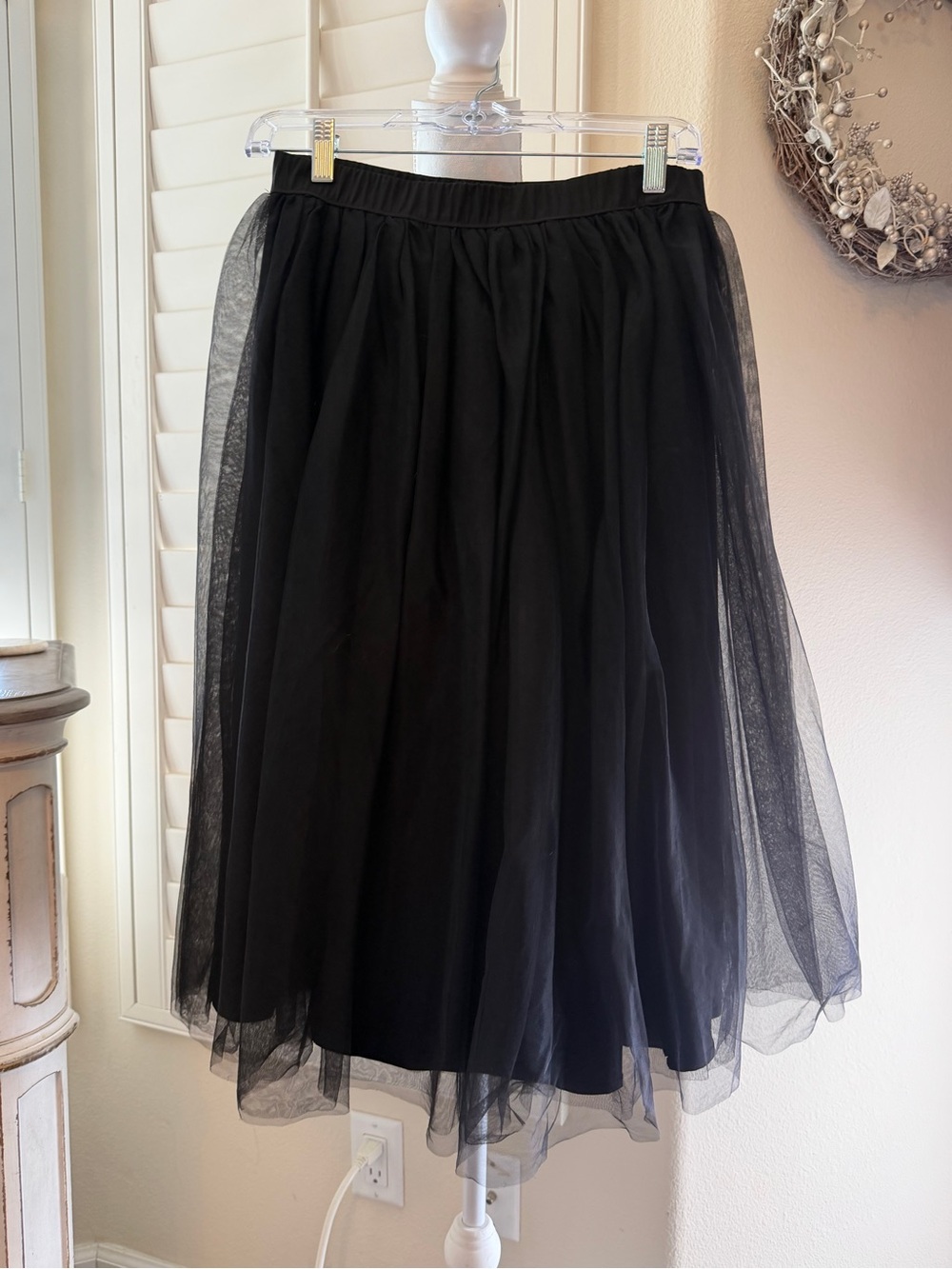 Black Tulle Midi Skirt NWT